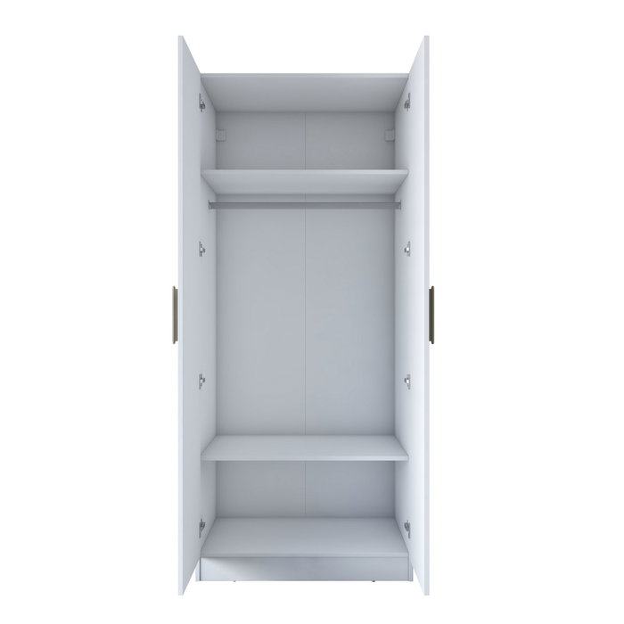 Hanah Home Armario Blanco con Puertas Recubiertas de Membrana Hanah Home Armario Blanco con Puertas Recubiertas de Membrana